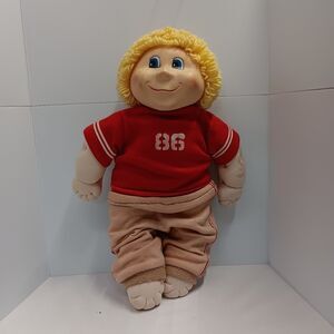 Cabbage Patch Kids 1985 Little Champs "Sheila" Red And Gold #86 Blonde And Blue